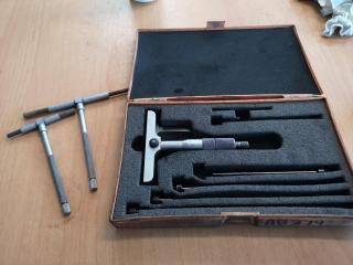 Mitutoyo Imperial Depth Micrometer w/ 2x Telescopic Gauges