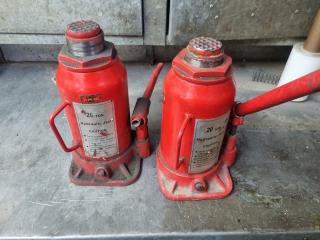 2 x Hydraulic Bottle Jacks