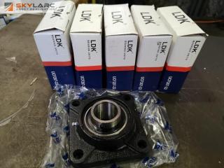 6x 4-Bolt Flange Bearing Units by LDK, New