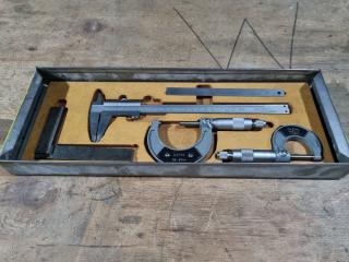 Set of Precision Engineering Measuring Tools, Calipers, Micrometers, & More