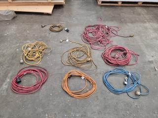 Assortment of 9 Single Phase Extension Leads