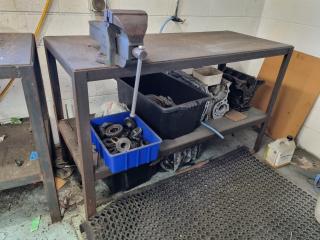 Sturdy Workbench Table w/ Record No.6 Vice
