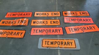 10 Aluminium Reflective Orange Temporary Signs