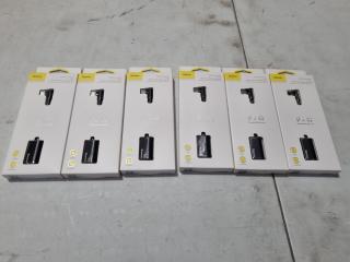 6x Baseus USB Type C Male to C & 3.5mm Female Audio Converter Adapters
