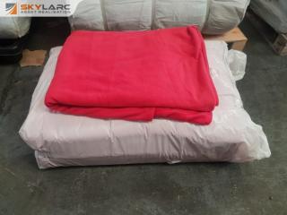 Pack of 10 New Red Polarfleece Single Blankets