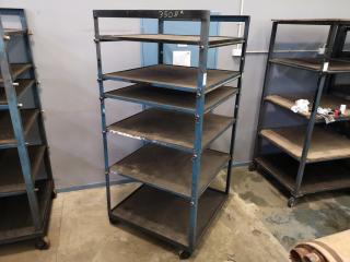 Heavy Duty Mobile Workshop Adjustable Storage Shelf Trolley