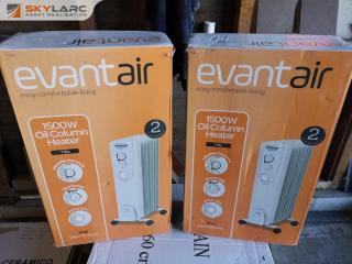 2x 7-Fin Oil Heaters by Evantair, New in Boxes