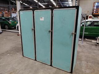 Large Wooden Storage Cabinet with Three Doors