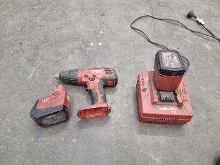 Faulty Hilti SF 151-A Cordless Drill with Batteries and Charger