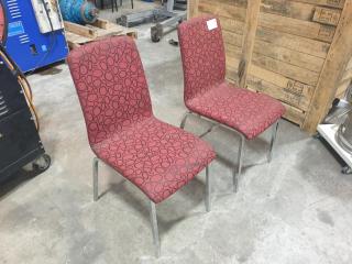 2 x Chrome and Fabric Reception Chairs