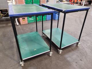 2x Mobile Shelf Trollies