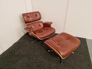 Eames Style Lounge Chair and Ottoman