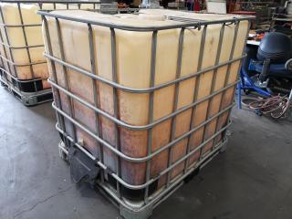 1000L Industrial Tank in Galvanised Cage