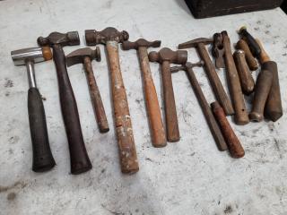 Assorted Vintage or Antique Hammers + Spare Handles