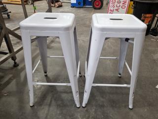 2x Metal Stackable Stools