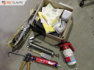 Grease & Caulk Guns, Cable Zip Ties, Assorted Sand Paper & Pads