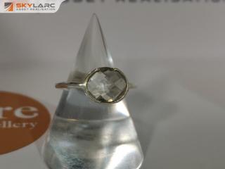 Faceted Oval Gemstone Ring | Clear Quartz