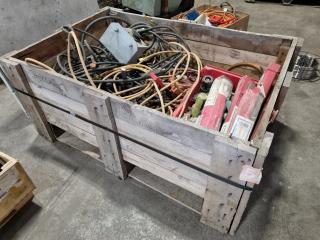 Crate of Assorted Weldung Hoses, Cables, Rods, & More