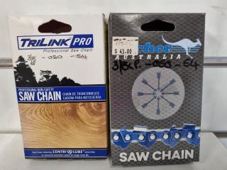 2x Replacement Chain Saw Chains, 3/8"-050-54