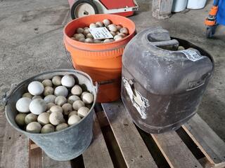 3x Buckets of Ceramic Ballmill Balls