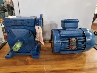 2hp 3-Phase Electric Induction Motor w/ Worm Drive Unit