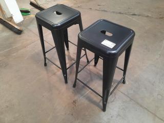 Pair of Black Contemporary Stools