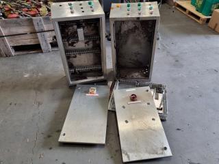 2x Stainless Steel Industrial Control Panel Cabinets
