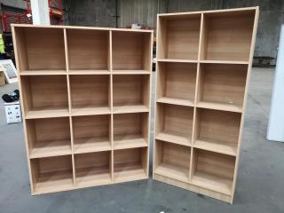 2x Office Storage Shelves Bookcases