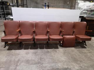 Vintage 6-Seat Movie Theatre Row Unit