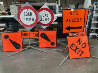 Assorted Roadworks Signs and Stands