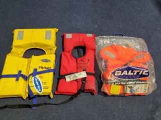 3x Assorted Lifejackets, New