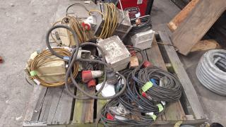 Pallet of 3 Phase Cables and Powerboards