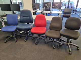 5x Assorted Office Desk Gas-lift Chairs