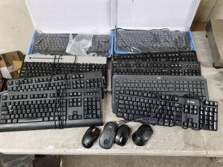 9x Corded & Wireless Keyboards + 4x Wireless Mice