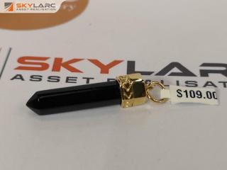 Crystal Point Medium Black Onyx Pendant | 18k Gold Plated | KIRSTIN ASH