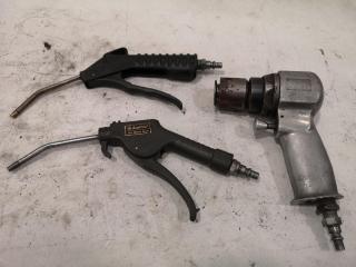 3x Assorted Air Blow Guns & Wrench