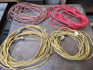 4x Single Phase 10A Extension Power Cable Leads