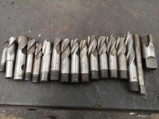 17x Assorted End Mills & Thread Tapers