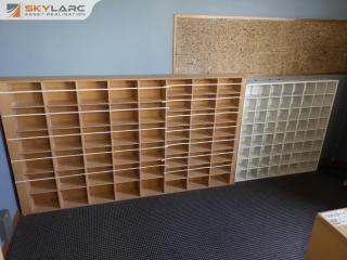 2x Assorted Workshop Storage Cubby Hole Shelving Units