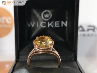 Wicken 9K Rose Gold Songbird Ring w/ Citrine Stone