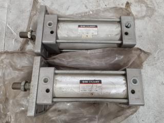 2x SMC Pneumatic Cylinders