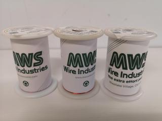 3x Spools of Electronics Solid Annealed Copper Wire