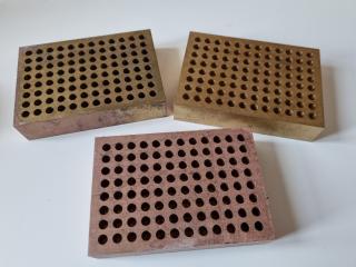 3x Brass Laboratory Test / Centrifuge Tube Trays