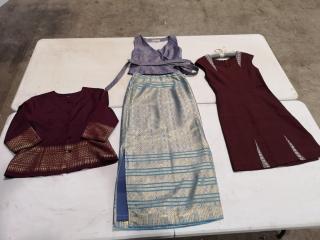 3x Assorted Asian Styled Waitress Uniforms Dresses