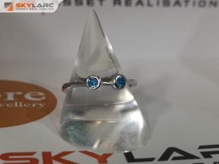 Double Round Brilliant Stack Ring | Topaz Blue | MJJ for ORE