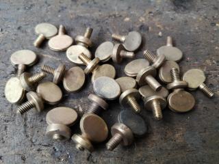 21x Antique / Vintage Brass Thumb Tabs