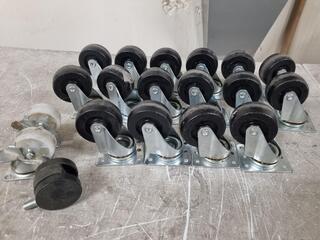 16x 60mm dia Trolley Swivel Wheel Assemblies & More