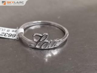 Sterling Silver Love Script Ring