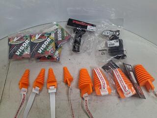 Motorcycle visor cleaners grips and exhaust plugs