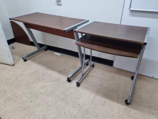 2x Mobile Small Office Computer Desks